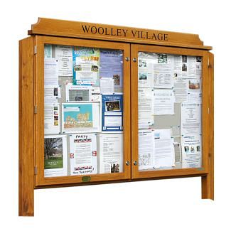 Double Bay Oak Glazed Noticeboard (Displays 18 x A4 Sheets)
