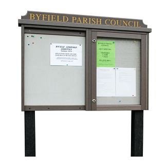 Double Bay 'Man-Made Timber' Noticeboard, 1 Bay Glazed (Displays 8 x A4 Sheets)