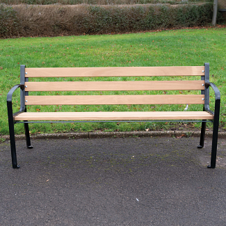 Ludlow steel framed timber seat 