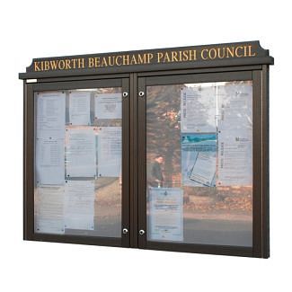 Double Bay 'Man-Made Timber' Noticeboard (Displays 18 x A4 Sheets)
