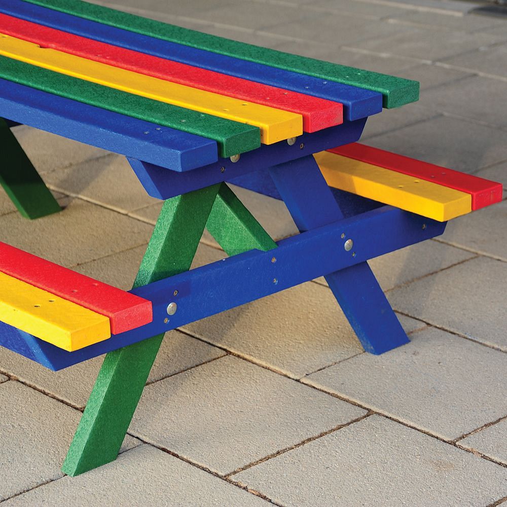 rainbow picnic bench