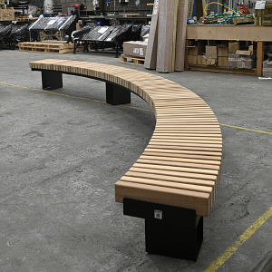 Curved helston bench