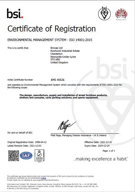 Environmental Certificate IOS14001