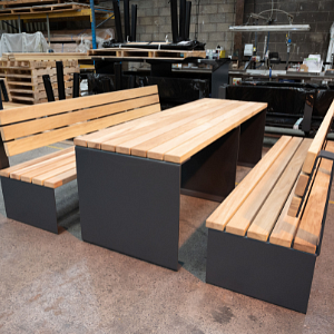 Mild Steel and FSC Certified Timber Seat & Table 