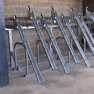 bespoke 2 tier Easy-Riser Cycle Parking Systems at Chatham Waters in Gillingham