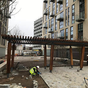 bespoke timber canopy at Stanley Street