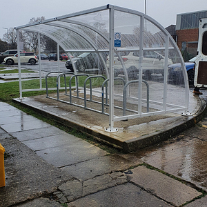 MOD Lyneham Wardale standard cycle shelter and a Senior Sheffield cycle rack for 12 cycles has also been installed.